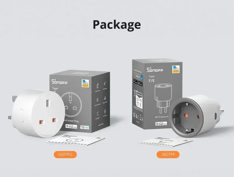 SONOFF S60 EU SONOFF Wifi Socket Wifi Smart Socket Overload Protection Timer Smart Scene Remote Control Via EWeLink Home IFTTT