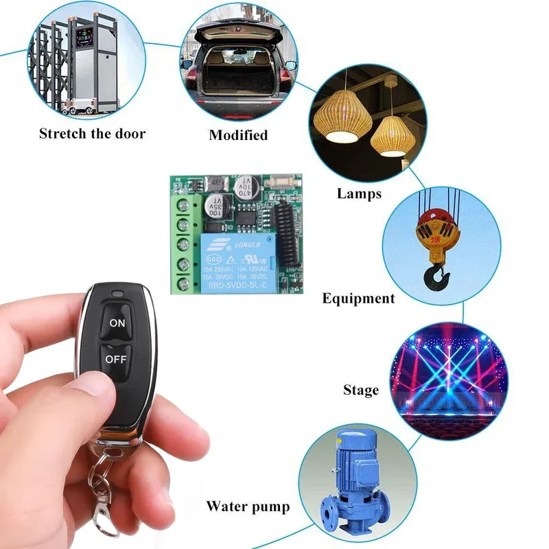 DC 12V 433Mhz RF Wireless Remote Control Switch Relay 1CH Receiver Module For LED Door Electromagnetic Lock Smart home DIY