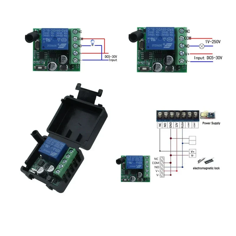 DC 12V 433Mhz RF Wireless Remote Control Switch Relay 1CH Receiver Module For LED Door Electromagnetic Lock Smart home DIY