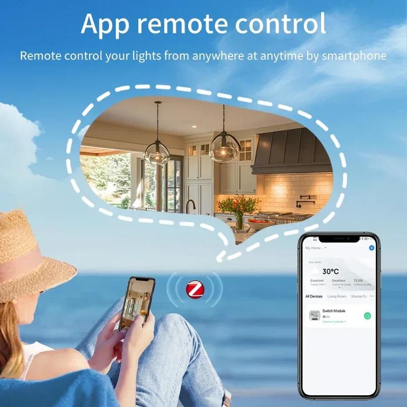 1/2/3 Channels 16A/10A/5A 100-240V Zigbee 3.0 Smart Wireless Switch Smart Home APP Voice Control Work with Alexa Google Home