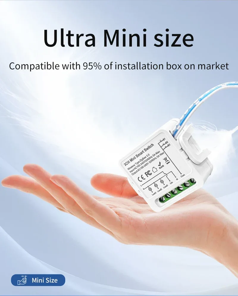 1/2/3 Channels 16A/10A/5A 100-240V Zigbee 3.0 Smart Wireless Switch Smart Home APP Voice Control Work with Alexa Google Home