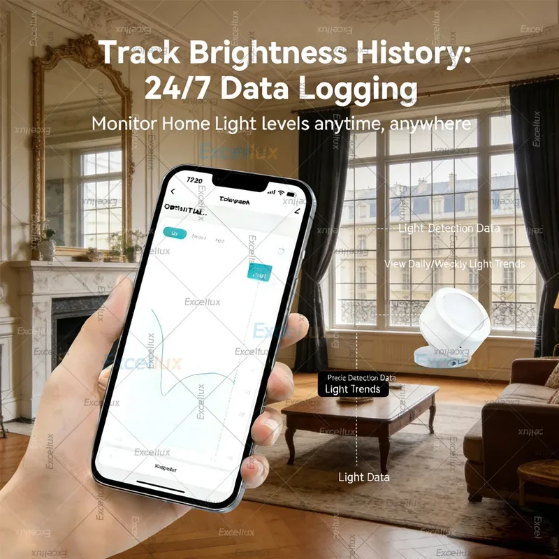 Smart Zigbee Light Sensor Illuminance Brightness Detector Real-Time Lux Monitoring Smart Home Automation For Tuya Smart Life Z2M