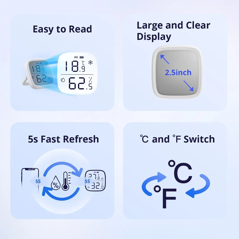SONOFF SNZB-02D Zigbee LCD Smart Temperature Humidity Sensor Wireless Hygrometer Thermometer Alexa Google Home Alice