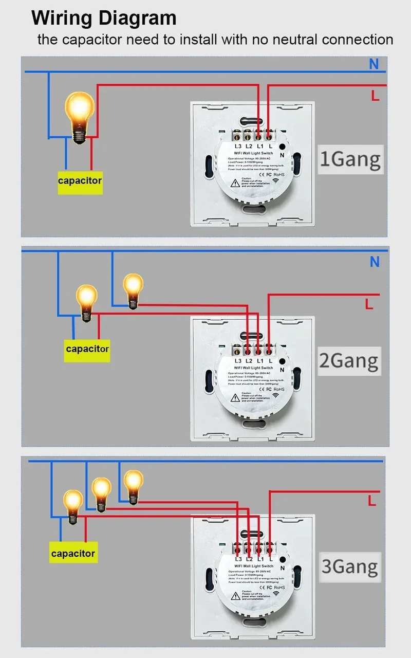 Tuya Wifi EU Smart Switches 1/2/3/4Gang Touch Light Switch Wall Sensor 433mhz RF Switches Smart Life for Alexa Google Home Alice