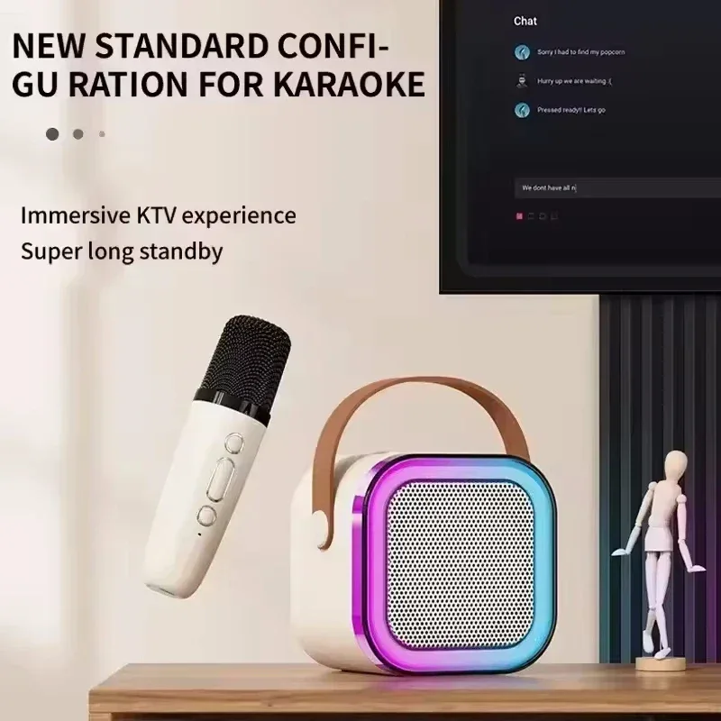 Karaoke Wireless Portable Bluetooth Speaker With Microphone Machine Mini Lamp Caixa De Som Sound Box Music Small Blootooth Mp3