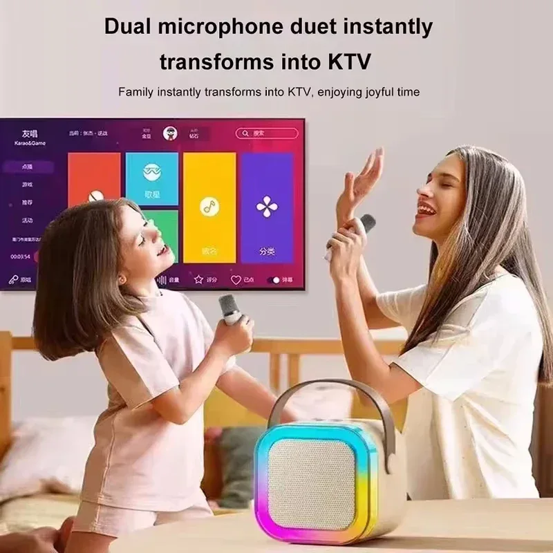 Karaoke Wireless Portable Bluetooth Speaker With Microphone Machine Mini Lamp Caixa De Som Sound Box Music Small Blootooth Mp3