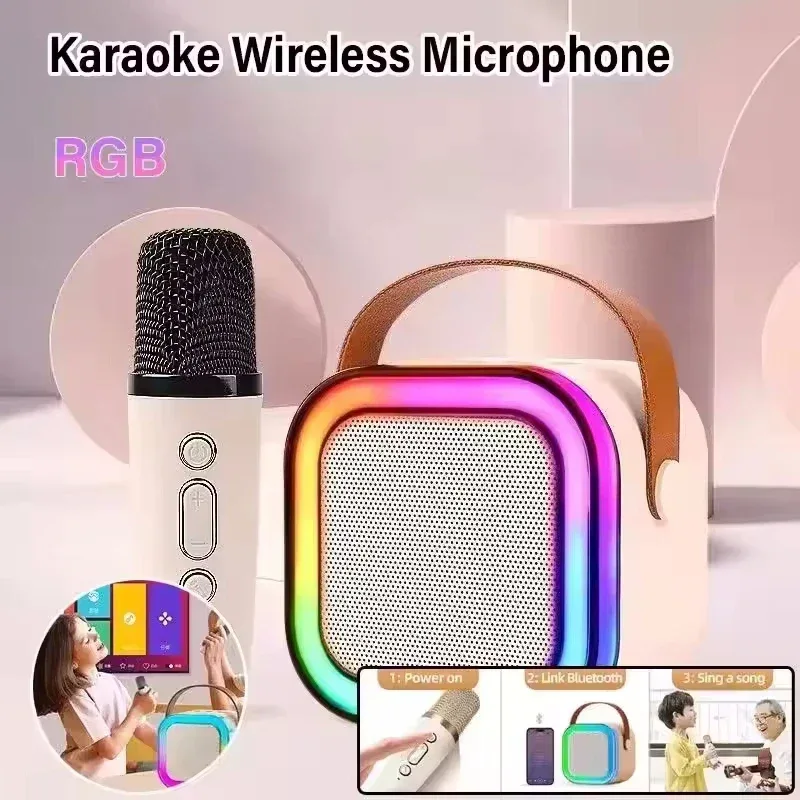 Karaoke Wireless Portable Bluetooth Speaker With Microphone Machine Mini Lamp Caixa De Som Sound Box Music Small Blootooth Mp3