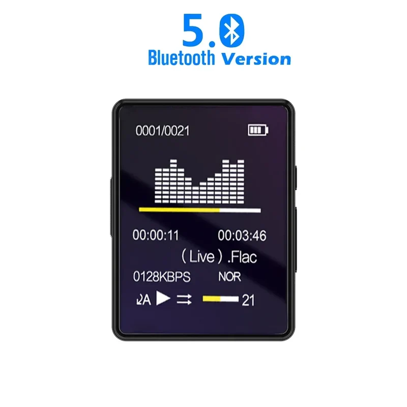 128G MP3 Player Bluetooth 5.4 HiFi MP3 Music Player Built-in Speaker 2.4inch Touch Screen MP4 Player with E-book/Video Recording