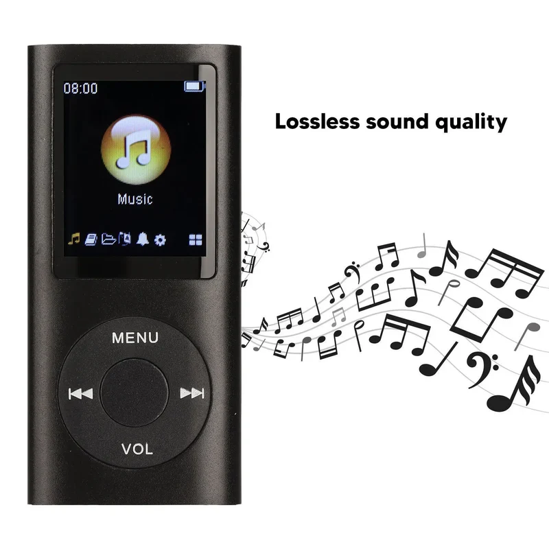 1.8 Inch LCD Screen MP3 Player Stylish Multifunctional Lossless Sound Slim Portable MP3 Music Player