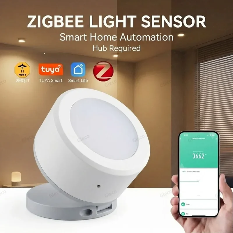 ZigBee Light Sensor Luminance Sensor Illumination Brightness Detector Home Automation With TUYA Smart Life Z2M Device Linkage