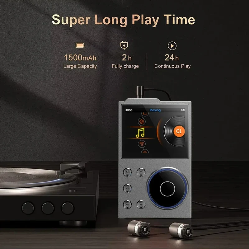Hi-Fi Digital Audio MP3 Player Lossless DSD High Definition Portable MP3 Music Player Built-in 16GB Walkman Supports 20 Language