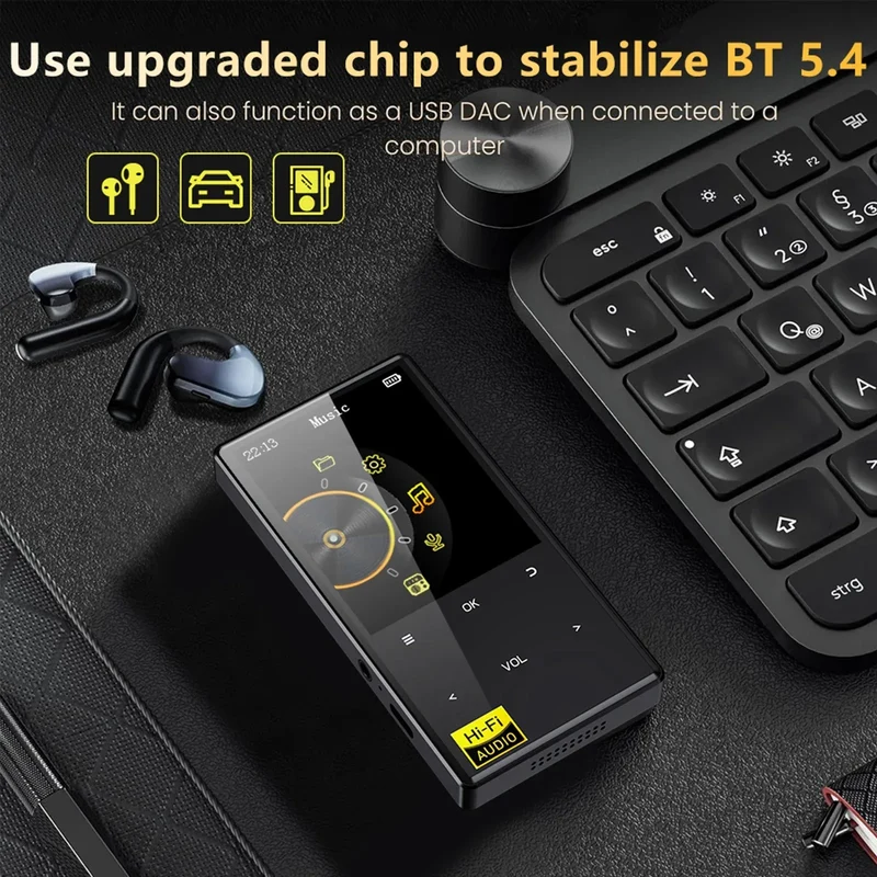 Hi-Fi MP3 Player with Bluetooth and WiFi Lossless DSD High Definition Portable Hi-Fi Digital Audio Music Player Voice Recorder