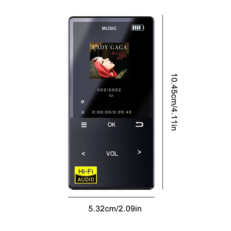 Hi-Fi MP3 Player with Bluetooth and WiFi Lossless DSD High Definition Portable Hi-Fi Digital Audio Music Player Voice Recorder