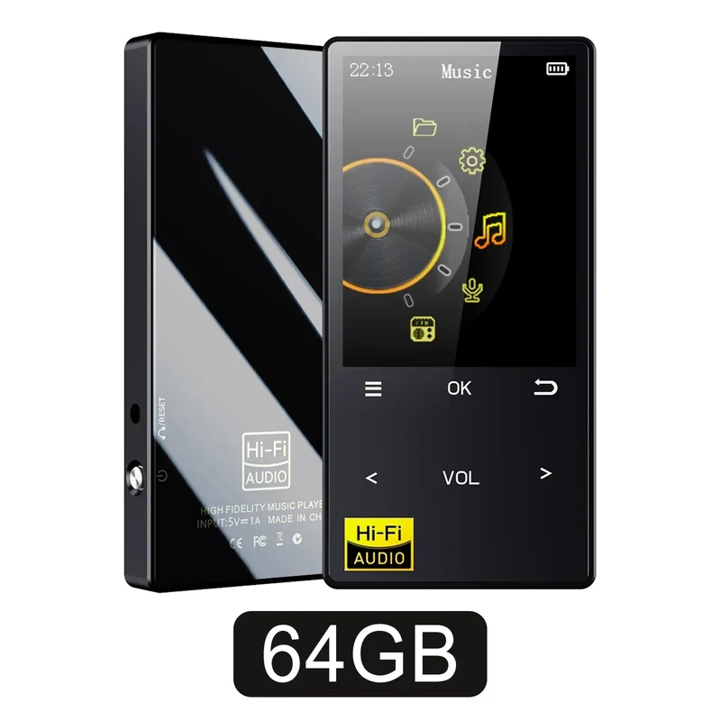 Hi-Fi MP3 Player with Bluetooth and WiFi Lossless DSD High Definition Portable Hi-Fi Digital Audio Music Player Voice Recorder