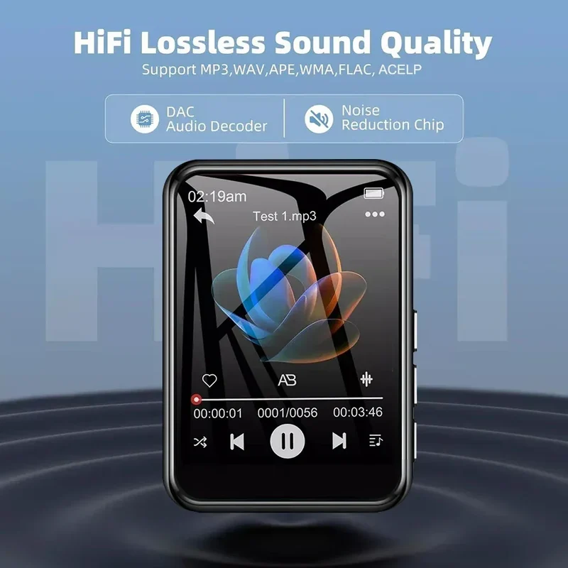 8-128GB MP3 Music Player Full Screen Touch MP4 Bluetooth Built-in Speaker Portable HiFi Music Player Video Playback recording
