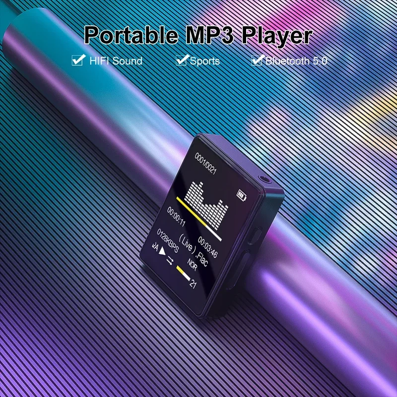 8-128GB MP3 Music Player Full Screen Touch MP4 Bluetooth Built-in Speaker Portable HiFi Music Player Video Playback recording