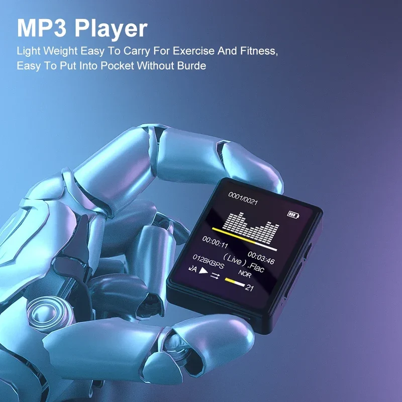 8-128GB MP3 Music Player Full Screen Touch MP4 Bluetooth Built-in Speaker Portable HiFi Music Player Video Playback recording