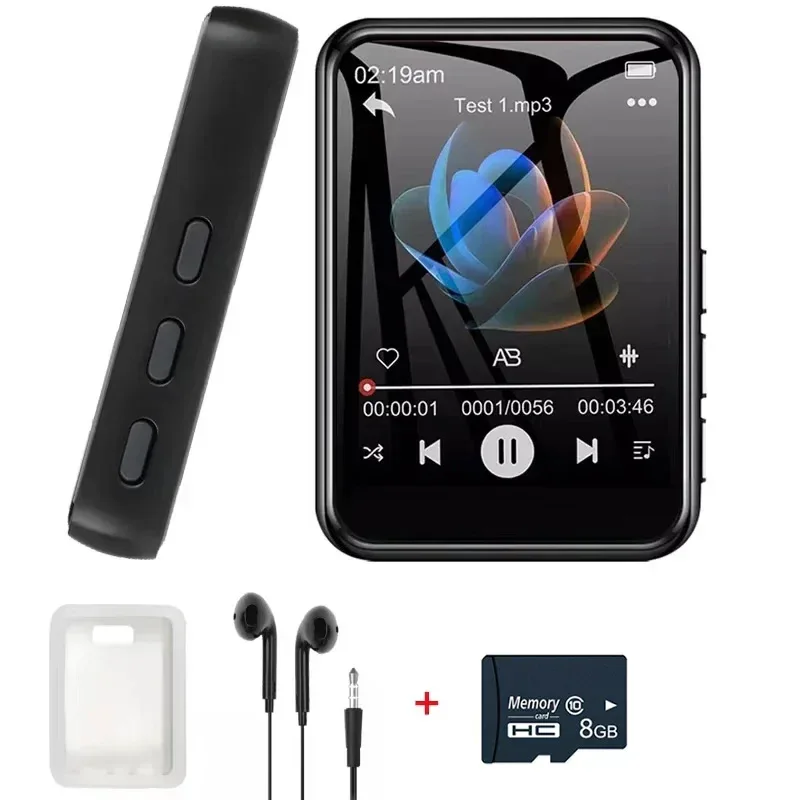 8-128GB MP3 Music Player Full Screen Touch MP4 Bluetooth Built-in Speaker Portable HiFi Music Player Video Playback recording