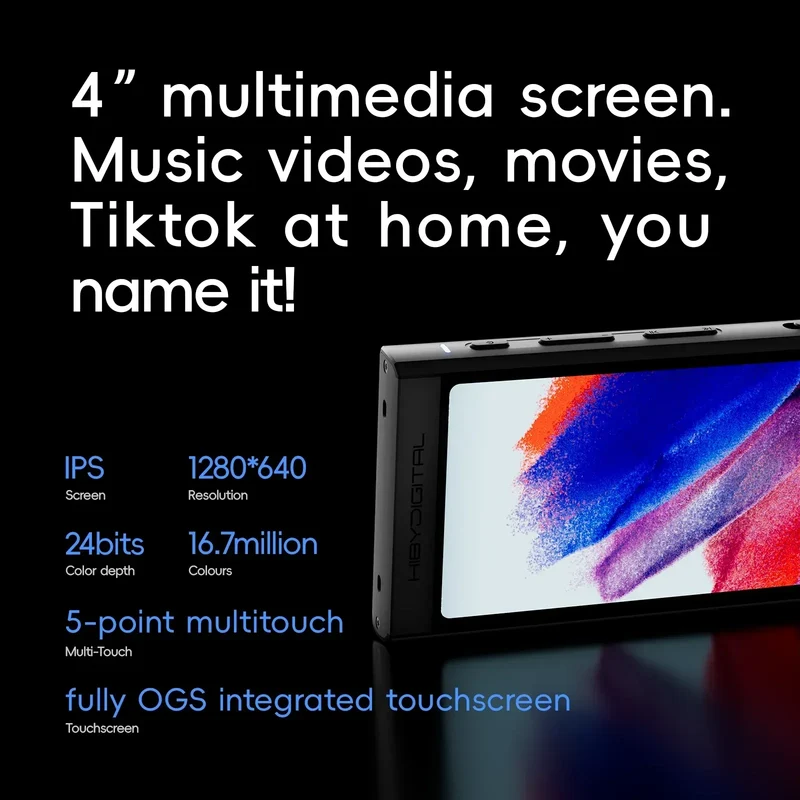 HiBy Digital M300 Android 13 Music Player MP3 HiFi Audio Bluetooth WiFi DSD256 FM Radio Dual Mic Built-in Speaker IPS 29hr 128GB