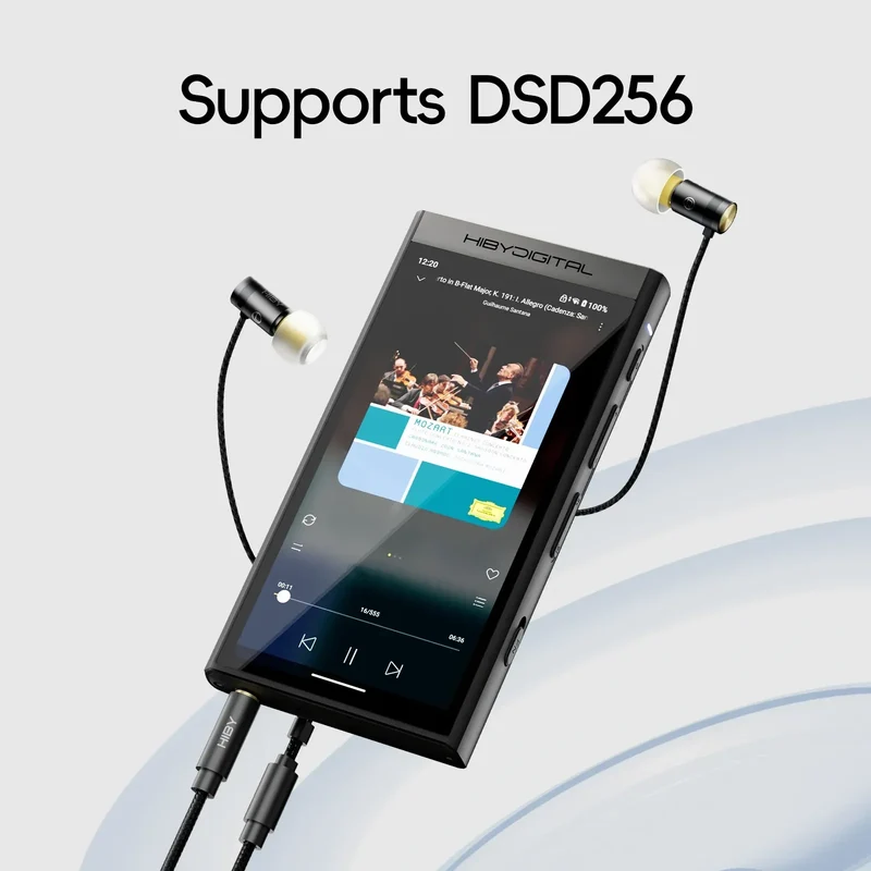 HiBy Digital M300 Android 13 Music Player MP3 HiFi Audio Bluetooth WiFi DSD256 FM Radio Dual Mic Built-in Speaker IPS 29hr 128GB