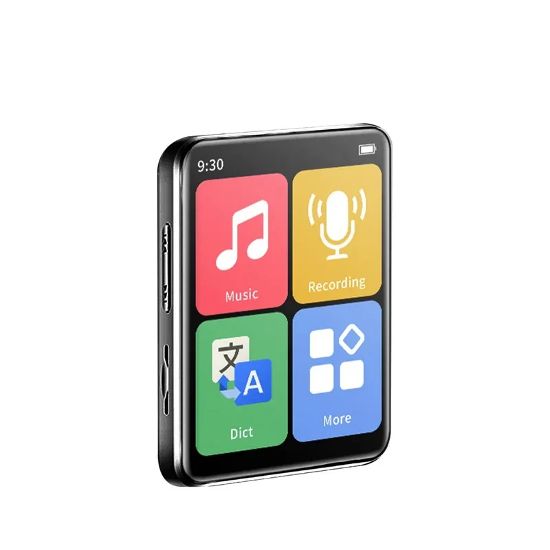 2 inch Display Screen Portable MP3 Player BT 5.0 Touch Screen Music Player with Speakers Support FM Radio Recording E-Book