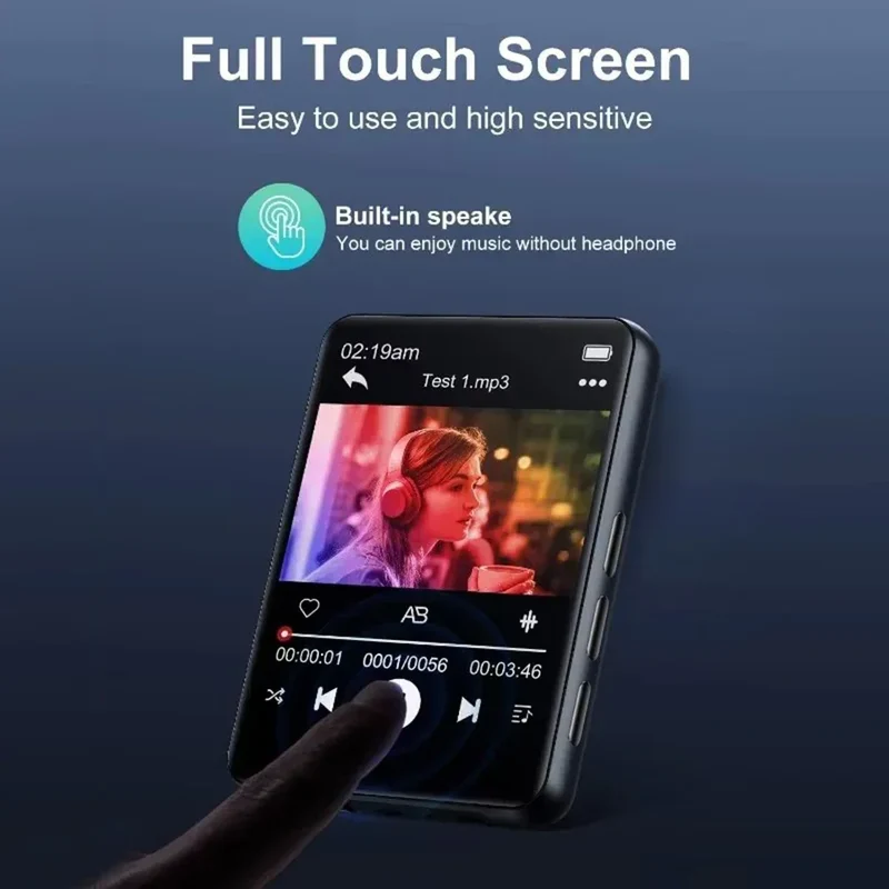 Bluetooth 5.4 MP3 Player Full Screen Walkman Music Player Novel Reading E-book Mp4 Video Player With Earphone Video Recording
