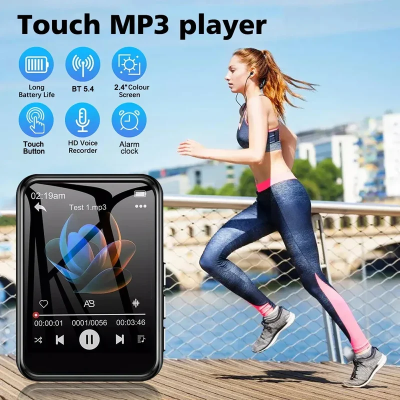 Bluetooth 5.4 MP3 Player Full Screen Walkman Music Player Novel Reading E-book Mp4 Video Player With Earphone Video Recording