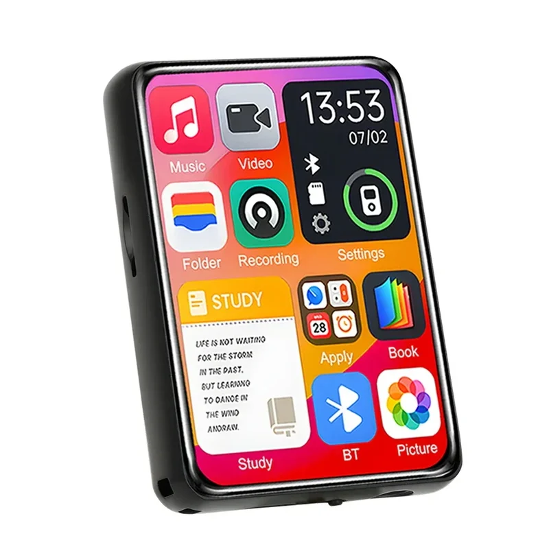 Bluetooth 5.4 MP3 Player Full Screen Walkman Music Player Novel Reading E-book Mp4 Video Player With Earphone Video Recording