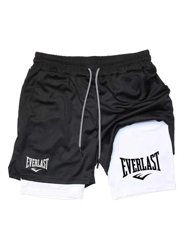 Men Running Shorts 2 in 1 Double-deck Sport Shorts Sportswear Gym Fitness Short Pants Training Jogging Bottom Men's Clothing