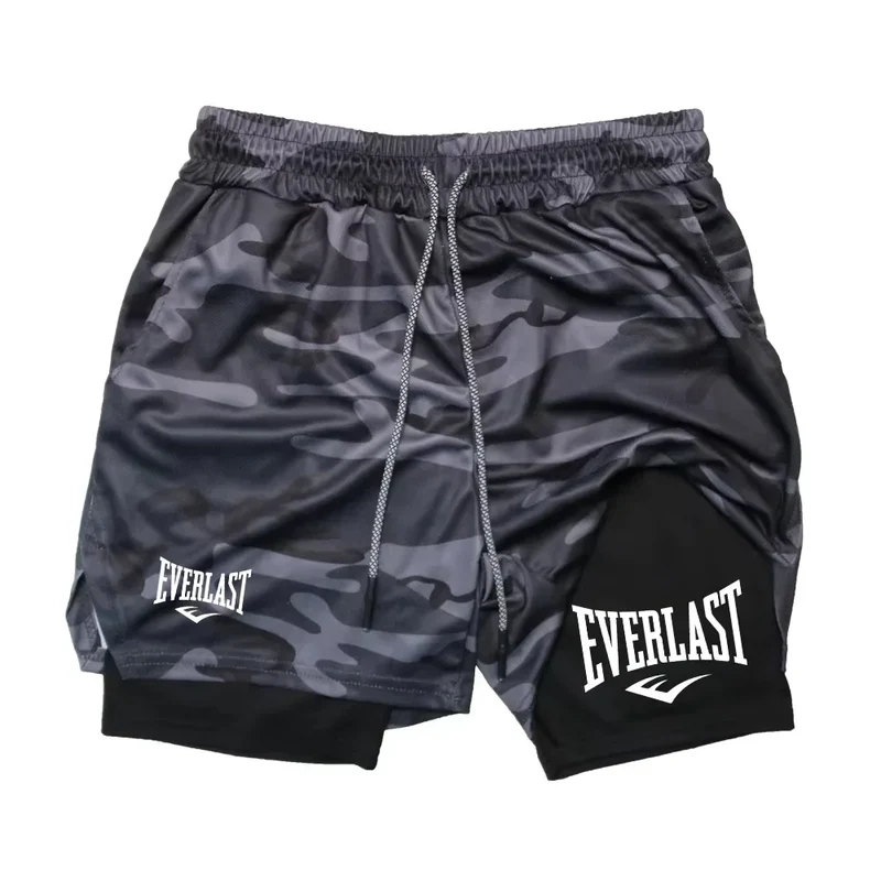 Men Running Shorts 2 in 1 Double-deck Sport Shorts Sportswear Gym Fitness Short Pants Training Jogging Bottom Men's Clothing