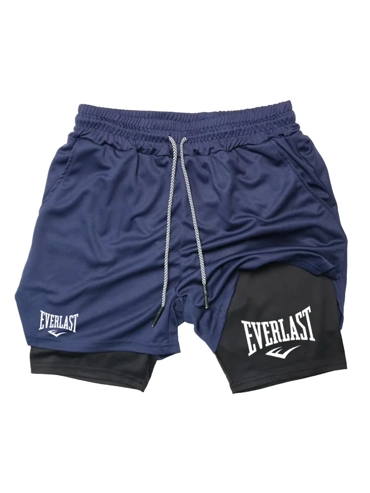 Men Running Shorts 2 in 1 Double-deck Sport Shorts Sportswear Gym Fitness Short Pants Training Jogging Bottom Men's Clothing