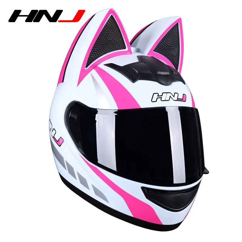 Fashionable Motorefit Motorcycle Car Ear Helmet Women Moto Full Face Motorbike Helmet Motocross Catwoman Helmet with Cat Ear
