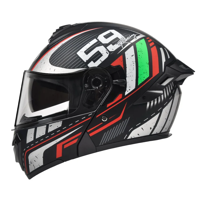 New Unisex Motorcycle Flip up Helmet ABS Safety Modular All Seasons 1 Year Warranty AD Dual Visor Unisex Cascos Para Moto Helmet