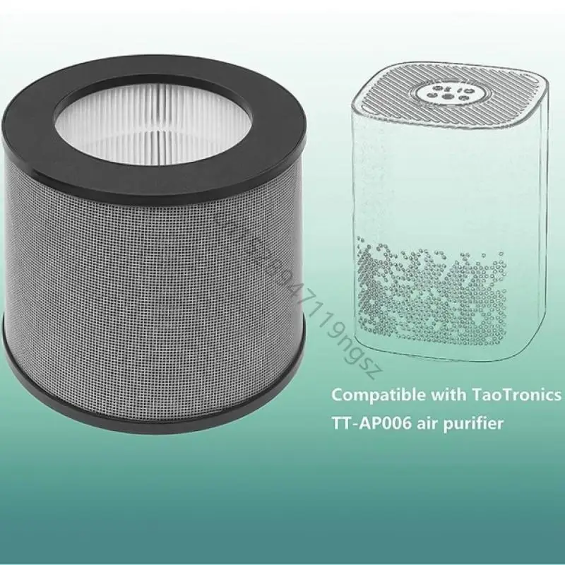 2x Air Purifier Filter High Efficiency HEPA Activated Carbon Filter Replacement Suitable For TaoTronics TT-AP006 Durable R9UD
