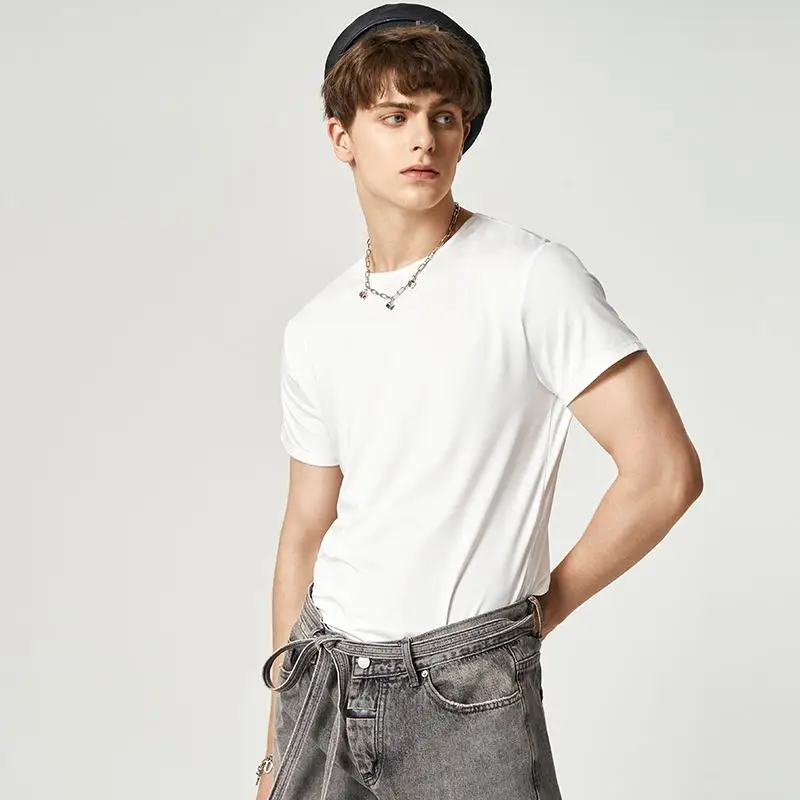 INCERUN Men Bodysuit Solid Color Pajamas Sexy 2023 Breathable Short Sleeve O-neck Rompers Underwear Fitness Men Bodysuits S-5XL