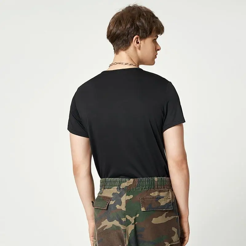 INCERUN Men Bodysuit Solid Color Pajamas Sexy 2023 Breathable Short Sleeve O-neck Rompers Underwear Fitness Men Bodysuits S-5XL