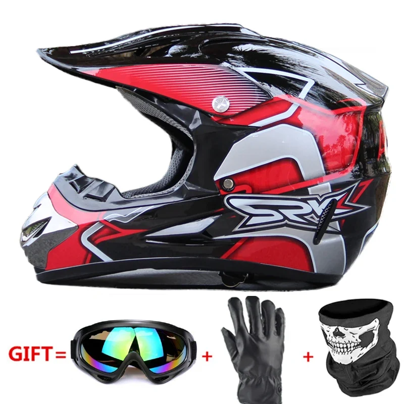 Professional Racing Casco Moto Off Road Helmet ATV Dirt Bike Downhill MTB DH Capacete Motocross Helmet With Mask Gloves Glasses