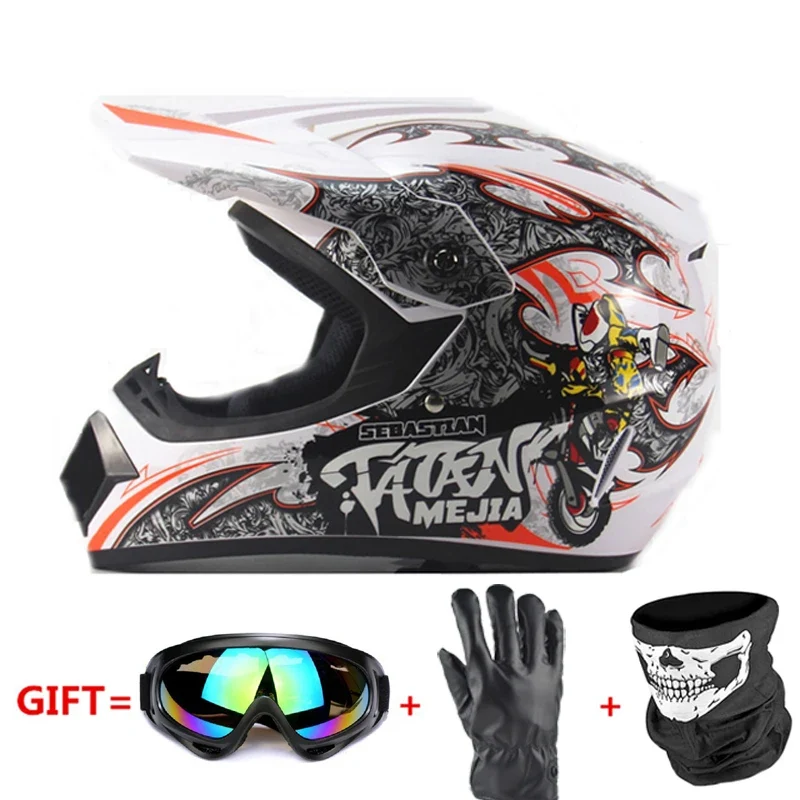 Professional Racing Casco Moto Off Road Helmet ATV Dirt Bike Downhill MTB DH Capacete Motocross Helmet With Mask Gloves Glasses