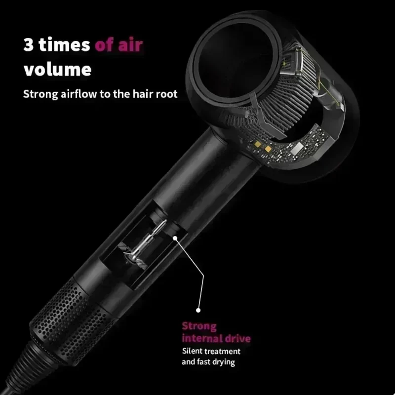 5 in 1 Professional Hair Dryer, with Hot and Cold Air Functionality - Lightweight and Thermostatic Styling Tool for Smooth Hair