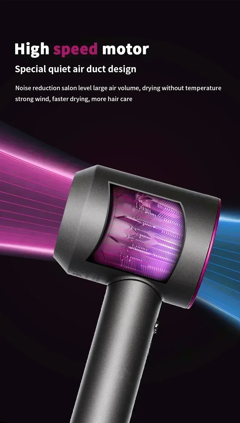 5 in 1 Professional Hair Dryer, with Hot and Cold Air Functionality - Lightweight and Thermostatic Styling Tool for Smooth Hair