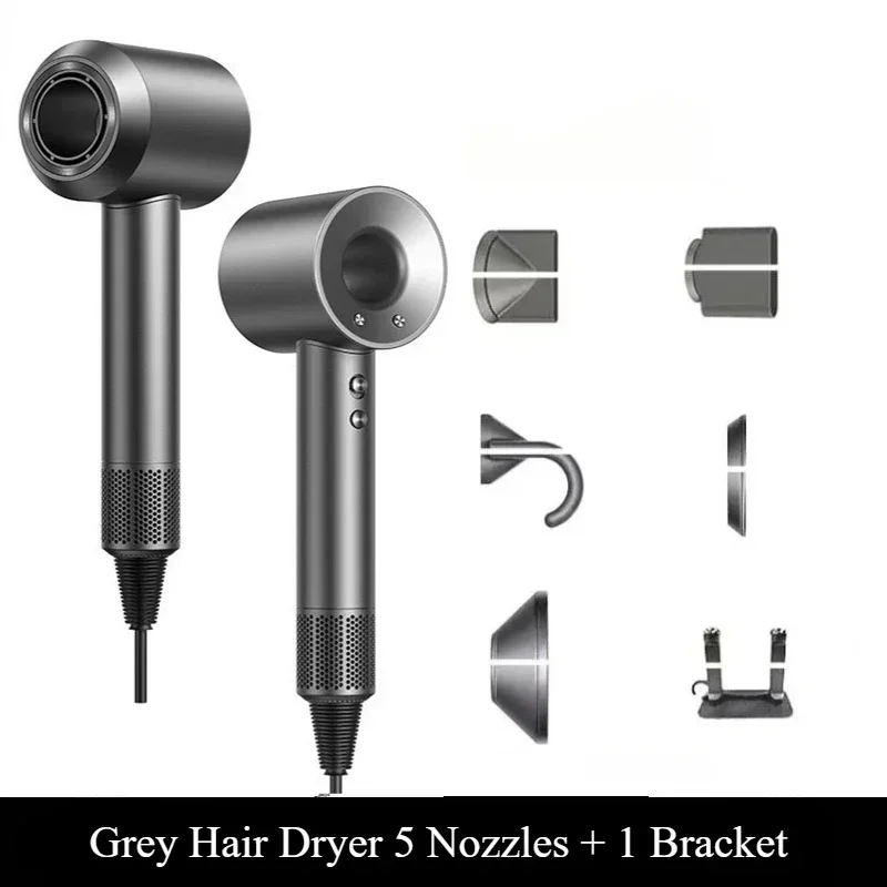 5 in 1 Professional Hair Dryer, with Hot and Cold Air Functionality - Lightweight and Thermostatic Styling Tool for Smooth Hair