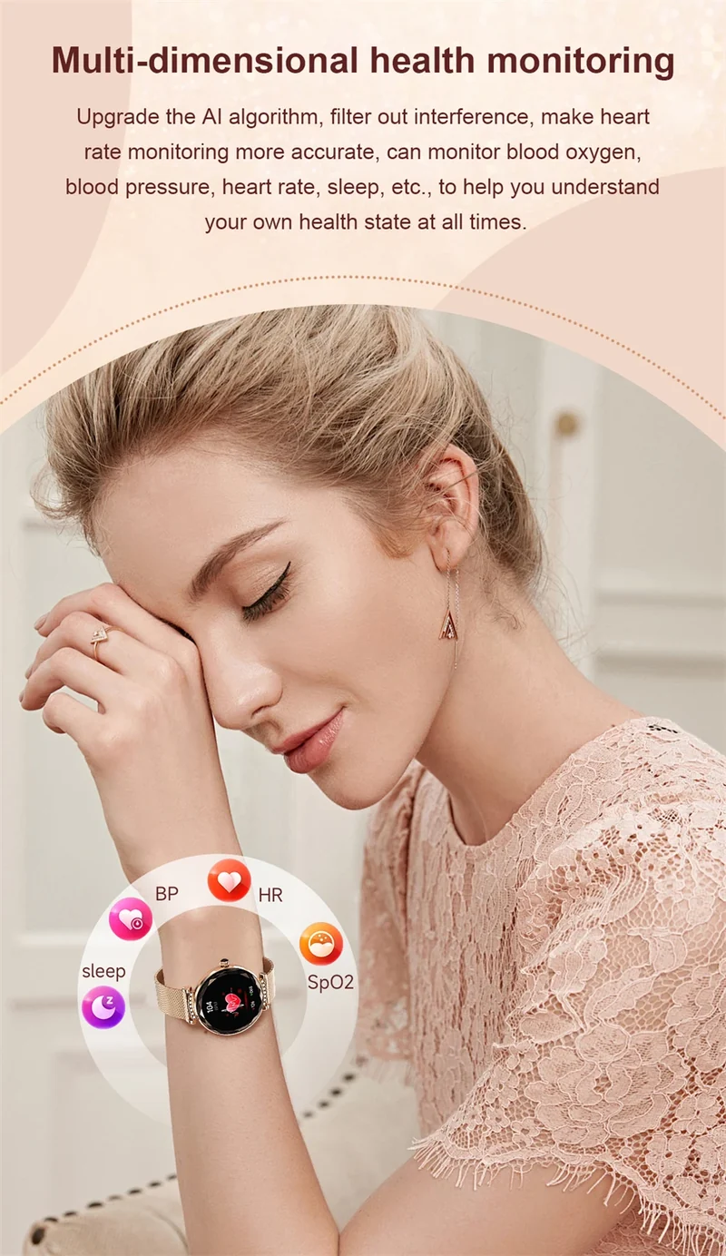 LIGE Fashion Ladies Smart Watch NX7 Pro AMOLED Screen Health Monitoring BT Call Female Women Sport Fitness Tracker Smartwatch