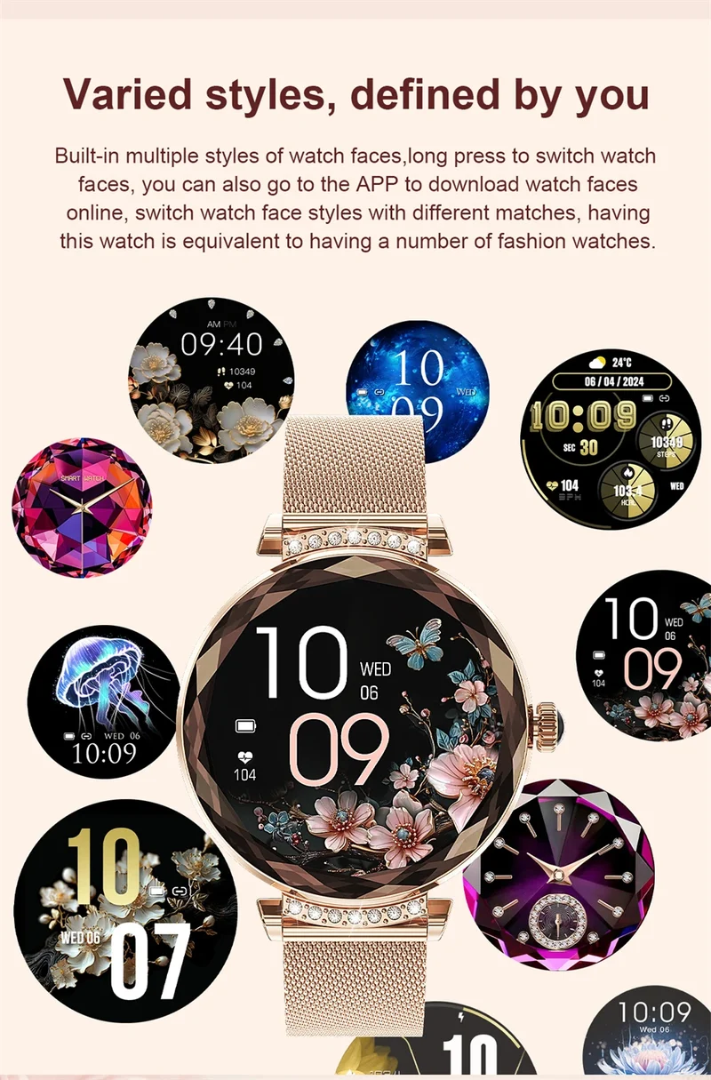 LIGE Fashion Ladies Smart Watch NX7 Pro AMOLED Screen Health Monitoring BT Call Female Women Sport Fitness Tracker Smartwatch