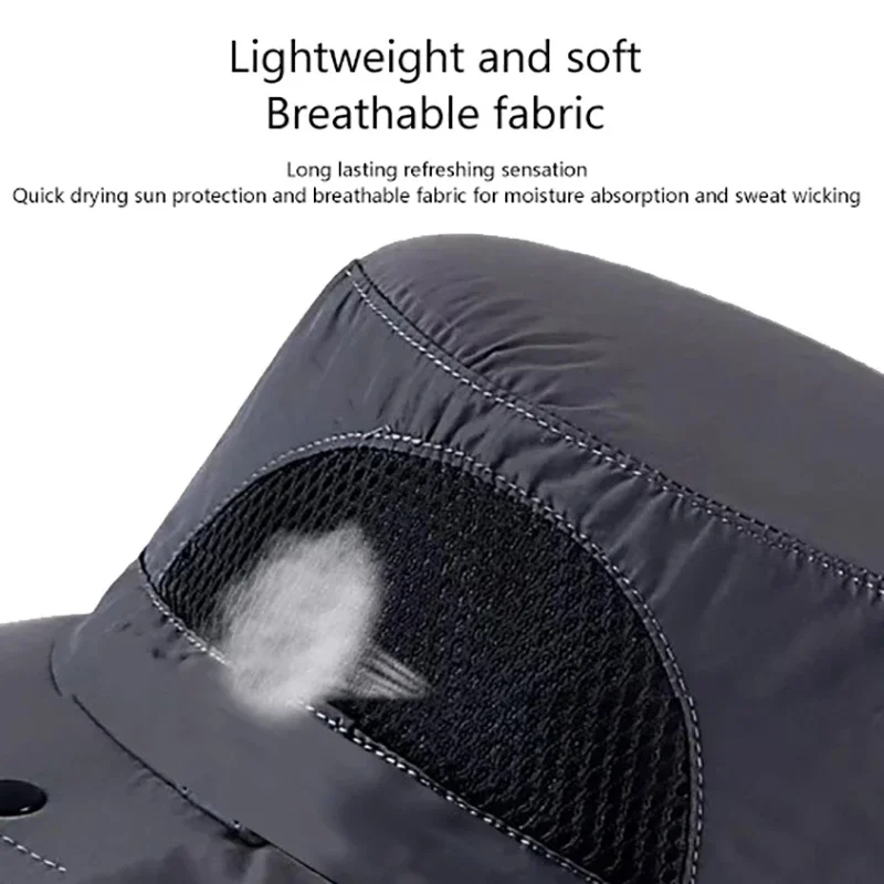 Summer Sun Hats UV Protection Outdoor Hunting Fishing Cap For Men Women Hiking Camping Visor Bucket Hat Neck Flap Fisherman Hat
