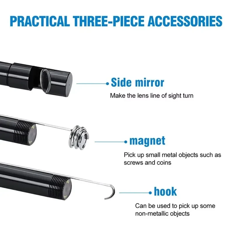 5.5/7.0MM Type-C Endoscope Camera IP67 Waterproof with 6 Adjustable LEDs USB Android Flexible Inspection Borescope for Phone PC