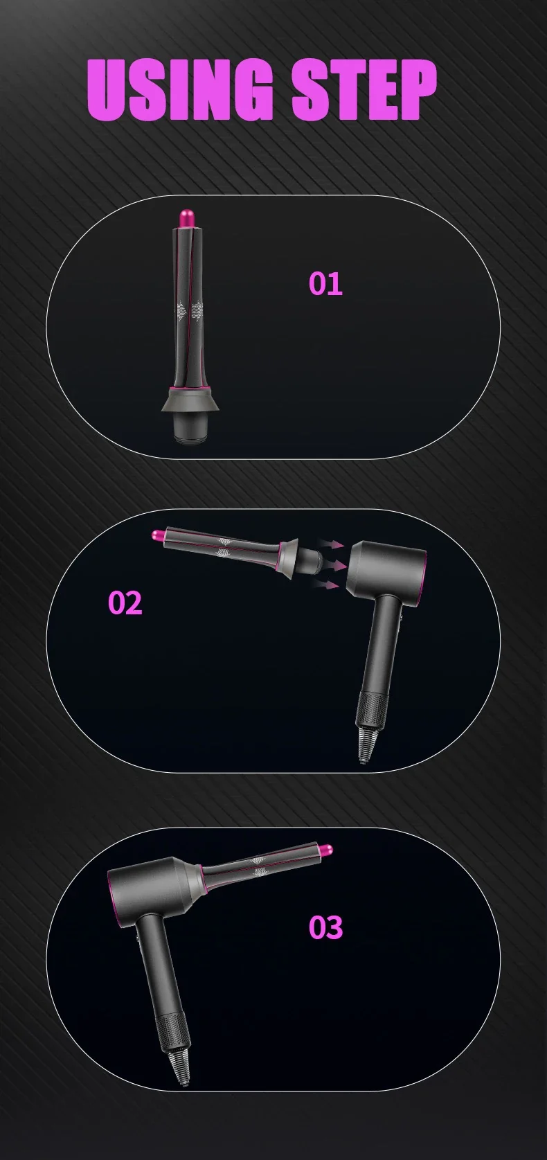 Auto Hair Dryer Curling Attachment 20/30mm Curling Nozzle For Dyson Airwrap&HairDryer Attachment Styling Nozzles For Dyson HD08