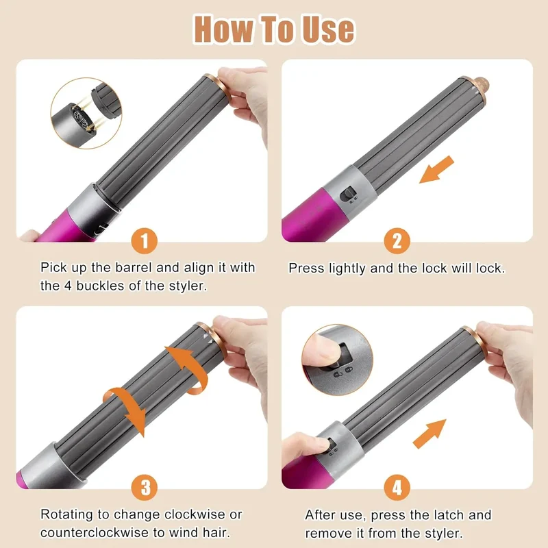 For Dyson Supersonic Hair Dryer Accessories Auto Curling Nozzles 20/30/40mm Cruling Wand For Dyson HD Series Hair Dryer Diffuser
