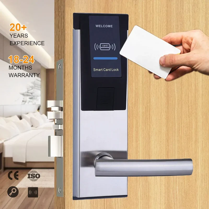 CE Waterproof Pro Usb V9 Software Stainless Steel 13.56Mhz T557 Card Keyless Access Smart Electronic MF Rfid Hotel Lock