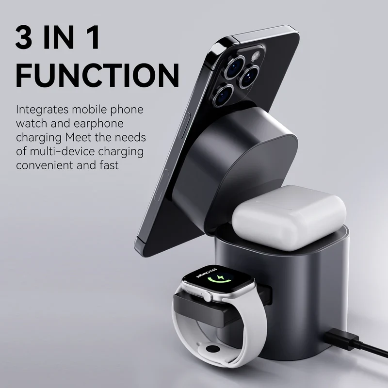 New Products 2025 Electronics Electric Foldable Magnetic Touch Automatic Rotation15W for iphone 17 Gift 3 in 1 Wireless Charger