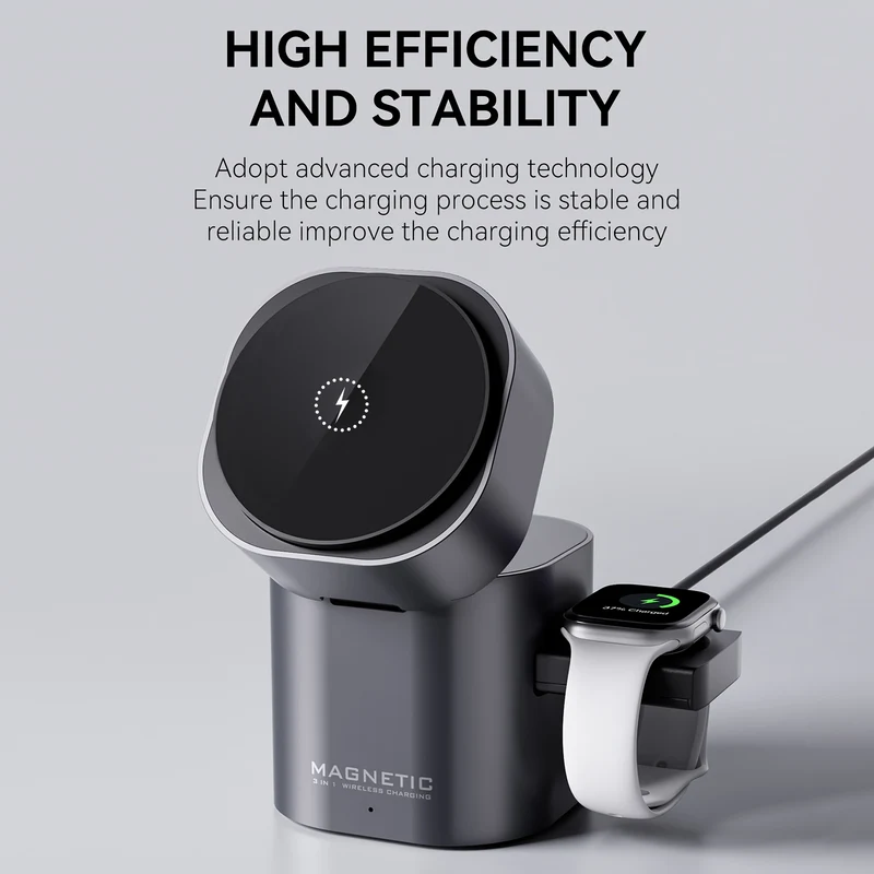 New Products 2025 Electronics Electric Foldable Magnetic Touch Automatic Rotation15W for iphone 17 Gift 3 in 1 Wireless Charger